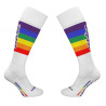 Addiction Chaussettes hautes Pride Football Blanches-Rainbow